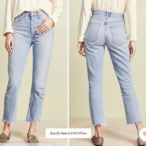 AGOLDE riley high rise straight crop jeans